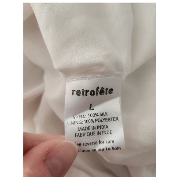 Retrofete Zadie Embellished Silk Chiffon Dress Sleeveless White Large NWT Maxi - Picture 13 of 14